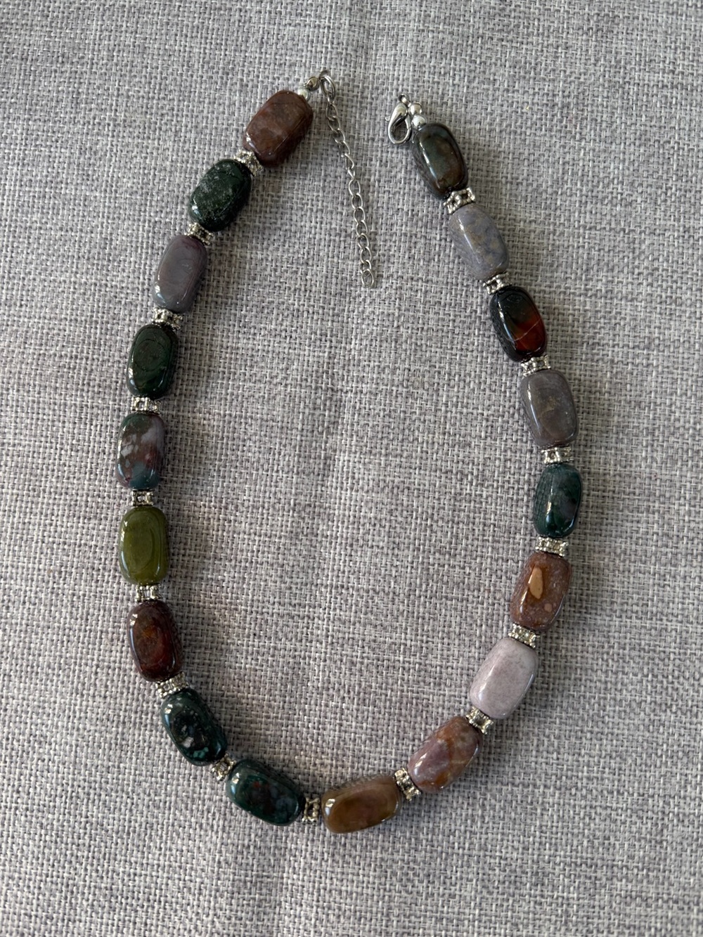 Multicolor Artisan Gemstone Beaded Necklace – Earth Tone Statement Necklace
